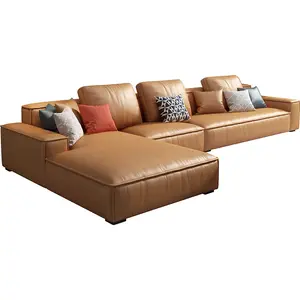 sofa mit chaise und ottomane Suppliers-Moderne L-Form Ecke Schnitt Leathaire Sofa Office Home Sofas