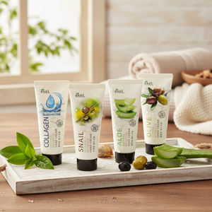 Crème pour les mains intensive EKEL, fabriquée en Corée, cosmétique, extraits de plantes, 5 types, OLIVE, THÉ VERT, ALOE, COLLAGÈNE, ESCARGOT, soin hydratant pour les mains - Product Image 3