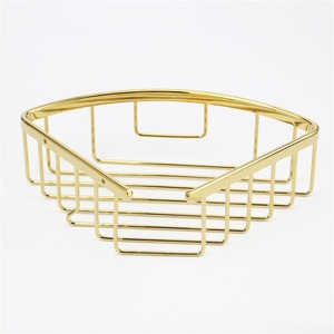 Étagère d'angle de salle de bain triangulaire en alliage de zinc, sans perçage, à poser sur comptoir, pour lavabo - Product Image 6
