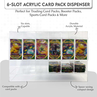 Présentoir de Comptoir Empilable à Alimentation par Gravité pour 6 Paquets de Boosters TCG en Acrylique Transparent – Idéal pour la Vente au Détail