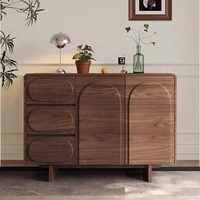 Buffet moderne en noyer américain, design français mi-siècle, armoire de rangement d'entrée réglable, 2 tiroirs, 4 meubles de maison