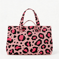 Grand sac fourre-tout tendance en tricot jacquard 3D personnalisé avec logo, idéal pour les courses, la plage, la gym et le travail, pour femme