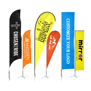 Custom Fabric Aluminum Teardrop Flying Flags Outdoor Advertising Beach Event Marketing Feather Style Promotional Banners Banners