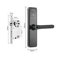 Serrure de porte électronique à empreinte digitale pour porte en bois d'intérieur, déverrouillage par application, carte RFID, téléphone NFC, TTlock, antivol, maison, bureau, appartement