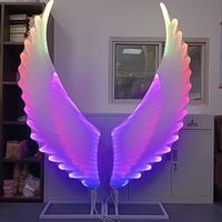 Ailes d'ange lumineuses LED colorées pour scène de mariage, ailes colorées pour proposition de mariage, décoration volante