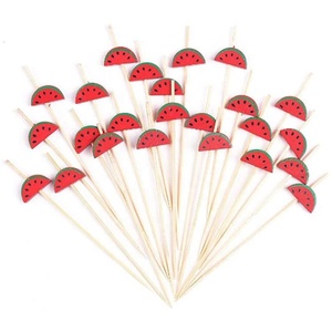 Suministros <span class=keywords><strong>para</strong></span> fiestas Brochetas de frutas decorativas de sandía 12cm Selecciones de Bambú - Product Image 2