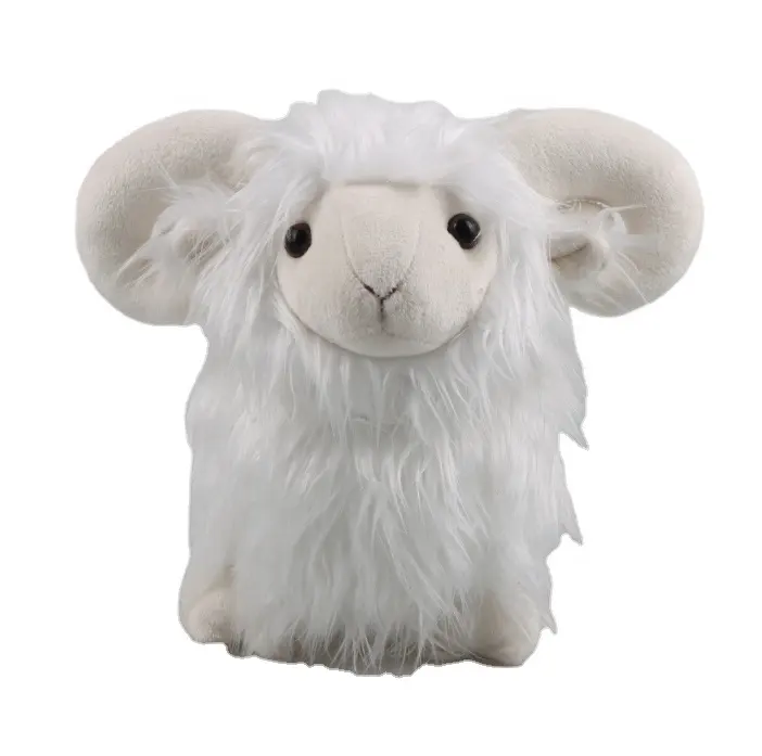 Neues Design Cartoon Curly Furry Sheep Plush China Fabrik hochwertige weiße Plüsch ziege