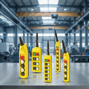 CMK Electro Power Private Limited CMK-PL-10 Estación de control colgante de plástico amarillo con control de doble velocidad para grúa EOT, pulsador IP65 - Product Image 2