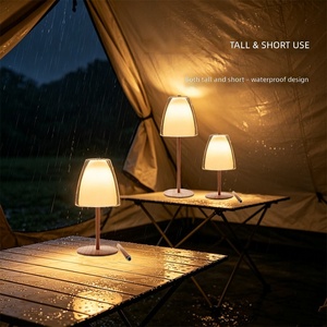 Lampe de table étanche en forme de cône en gelée, entièrement enveloppée, design translucide, texture premium, longue autonomie de la batterie, tactile, pour chambre à coucher - Product Image 2