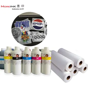 Moreink Tinta Warna Neon 1000ML Harga Pabrik Universal Warna CMYK Transfer Panas Pigmen Tinta Cetak untuk Printer DTF