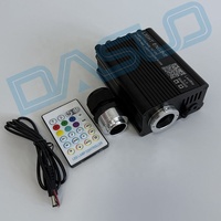 Lumières LED à fibres optiques 16W RGBW effet étoile filante scintillante, fibres de 3M, IP44, télécommande, pour plafond de voiture et plafonnier