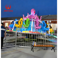 Manège pieuvre au design innovant avec sièges multicolores et lumières clignotantes - Attraction populaire pour aires de jeux extérieures