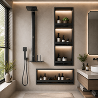 Modernes Eck-Einbau-Dreifach-Aufbewahrungsregal Wasserdicht Feuchtigkeitsbeständig 304 Edelstahl TV-Schrank Organizer Badezimmer