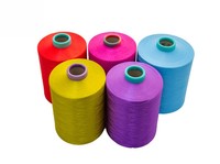 Fil de polyester texturé 100% 150D/48F/1 DTY, couleurs teintes en masse HIM entrelacées, pour fil de chaîne en métiers à tisser
