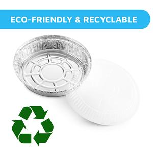 7-9 Inch Heavy-Duty Disposable Round Aluminum <b>Pans</b> Fast Food Take Out <b>Pans</b> Aluminum Container with Lid for Air Fryer and Cooking - Product Image 6