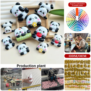 Flatback nhựa quyến rũ Panda loạt biểu tượng tùy chỉnh cho điện thoại di động Trường hợp lỗ Giày tủ lạnh vá kẹp tóc Phụ kiện tự làm - Product Image 2