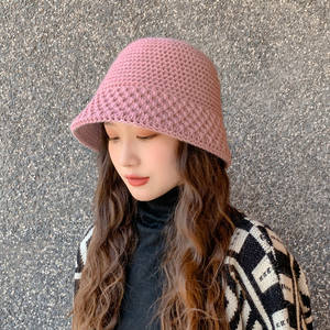 Chapeaux d'hiver de mode pour dames de haute qualité Chapeau seau adulte tricoté en tissu chaud - Product Image 3