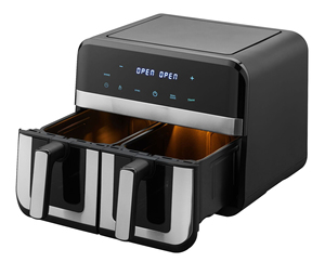 Horno <span class=keywords><strong>freidora</strong></span> <span class=keywords><strong>de</strong></span> aire Factory Square con doble cámara, doble cesta, doble recipiente, gran capacidad <span class=keywords><strong>de</strong></span> 9L, multifuncional y visible para el hogar - Product Image 6