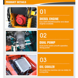 شحن مجاني CE/EPA EURO 5 جرافة حديقة صغيرة مسار جرافة صغيرة مع دلو اوجير - Product Image 4