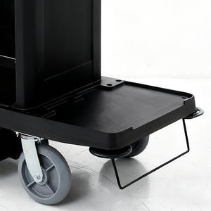 Chariot de service en plastique épaissi à conception ouverte, 4 roulettes, chariot à linge double face, chariot de nettoyage, chariot multifonctionnel pour hôtel - Product Image 3