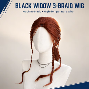 Vente directe usine Perruque <span class=keywords><strong>Cosplay</strong></span> Anime Avengers Age of Ultron <span class=keywords><strong>Black</strong></span> <span class=keywords><strong>Widow</strong></span> à 3 tresses en fibre haute température fabriquée à la machine, en stock - Product Image 4