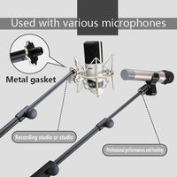 Support de microphone professionnel en métal sur trépied réglable pour enregistrement et karaoké