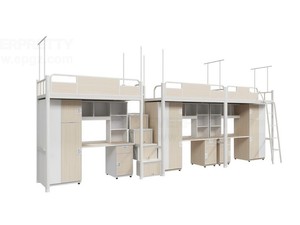 Lit superposé moderne en métal avec moustiquaire, tiroir et échelle pour dortoirs scolaires, auberges, étudiants, <span class=keywords><strong>travailleurs</strong></span>, hôtels et appartements - Product Image 2