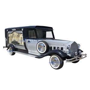 2025 Voiture funéraire de haute qualité au design moderne, à traction, noire, à essieu simple, pour transport de cercueil, modèle antique, en promotion - Product Image 2