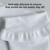 En stock, bas de contention cuissardes anti-embolie en silicone élastique avec bande supérieure perforée, compression 15-20 mmHg, pour hôpital
