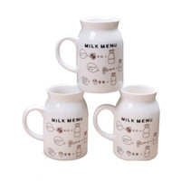 Mug à lait en céramique en forme de vache mignonne pour enfants, grande capacité, compatible lave-vaisselle et micro-ondes, vente en gros