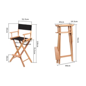 Silla <span class=keywords><strong>de</strong></span> director plegable alta, portátil, ligera y <span class=keywords><strong>de</strong></span> alta calidad, <span class=keywords><strong>de</strong></span> madera, con cojín <span class=keywords><strong>de</strong></span> lona cómodo, para uso en hoteles y exteriores. - Product Image 4