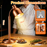 Lampe chauffante infrarouge en acier inoxydable pour buffets d'hôtels et restaurants, idéale pour les pizzas, les aliments frits et la maintien au chaud des plats