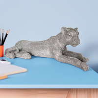 Ornement de maison d'hôtel famille intérieur statue en or décor de bureau à la maison luxe grande sculpture de léopard en résine