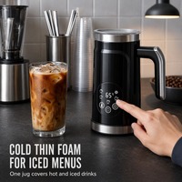 Mousseur à lait électrique 5-en-1 pour boissons chaudes et froides, 300 ml, 500 W, boîtier en plastique, usage domestique