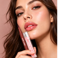 Ensemble Lèvres Marron : Gloss Lèvres Rose Lacté et Crayon Contour des Lèvres Rose Ultra Brillant Longue Tenue, Maquillage Lèvres Viral avec Logo Personnalisé