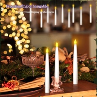 Bougies LED électriques sans flamme OTHC ML01, lot de 12, alimentées par piles, avec télécommande et effet de flamme vacillante, baguette magique pour usage extérieur
