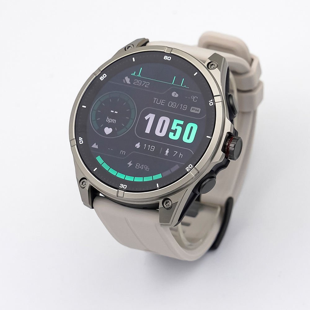 2026 FT66 Round Smart Watch with Flashlight 1.43Inch AMOLED Screen 50M Waterproof GPS Compass Sports Smartwatch for Men Women