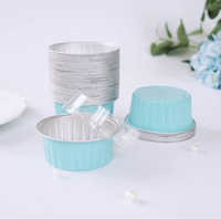 125ml jetable feuille d'aluminium cuisson tasse couvercle transparent moules à tarte pour Muffin pouding cuisson coloré jetable moules à pâtisserie PET