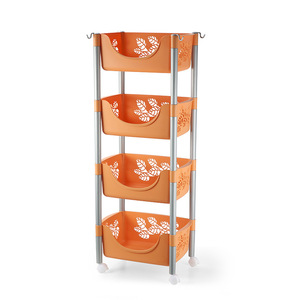 Ba/bốn lớp gấp tổ chức giá và giỏ hàng cho nhà bếp phòng tắm phòng khách lưu trữ hộp & Thùng - Product Image 4