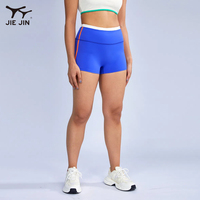 JIEJIN Short de yoga violet en nylon/élasthanne/lifting des fesses sans couture avant avec logo personnalisé pour femmes
