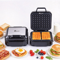 Anbolife Gaufrier et Grille-sandwich numérique 2 en 1 à deux plaques amovibles, avec deux régulateurs de température, OEM