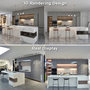 הרשות מטבח יחידות סט מודרני עיצובים ריהוט אי שולחן עם אחסון יוקרה מטבח ארונות - Product Image 5