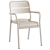 Chaise de bar d'extérieur empilable robuste et moderne en aluminium pour villa, cour et usage scolaire