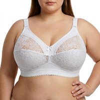 Soutien-gorge tendance personnalisé grande taille, minimisant, sans armatures, en dentelle, avec large bande élastique sous le buste, maintien élevé pour une utilisation toute la journée