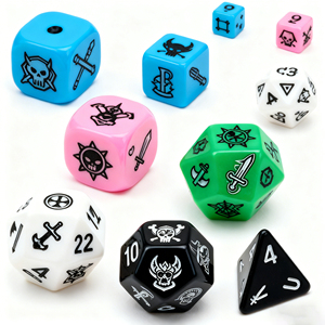 Dés en acrylique multicolores de 16 mm D6 D12 pour jeux de société éducatifs, jeu de dés familial à quatre règles de l'arithmétique - Product Image 4