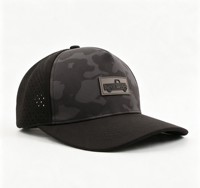 Casquette de baseball personnalisée en gros avec logo imprimé et brodé, casquette de baseball camouflage en polyester imperméable à 5 panneaux pour hommes