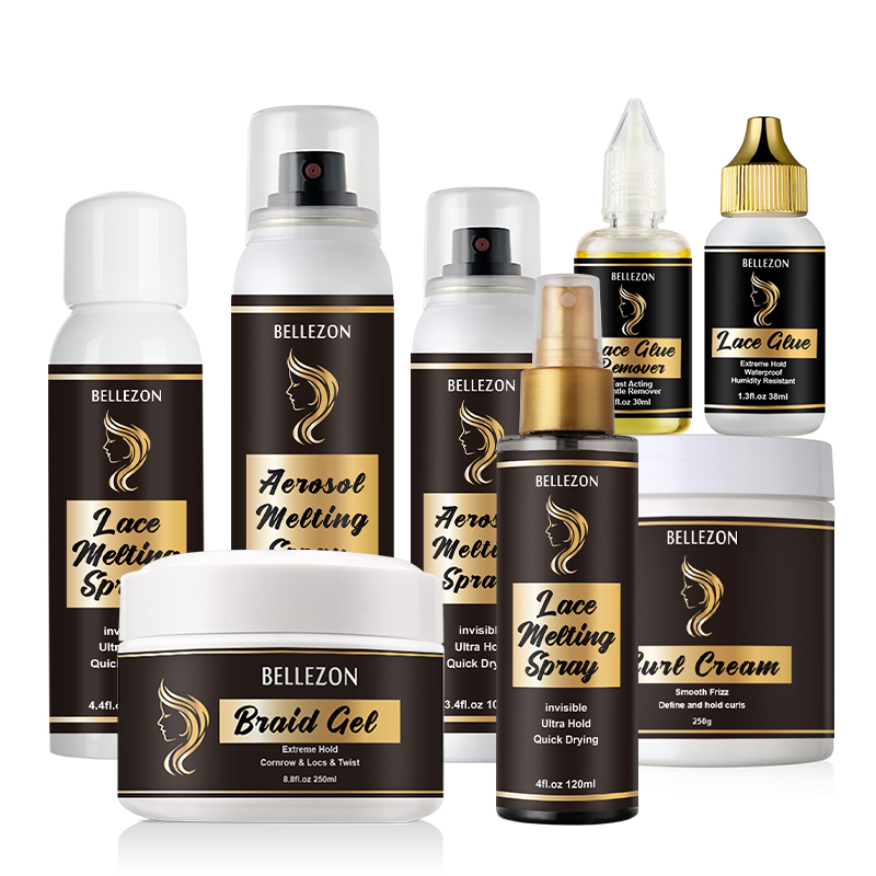 Parrucca Bellezon Set Melting Spray parrucca adesiva per capelli colla treccia Gel Styling cera per parrucche lisce