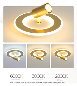 Đèn thả trần LED acrylic hiện đại JACKSUN, kiểu gắn nổi, có thể điều chỉnh, màu vàng, hình tròn, dùng cho hành lang, lối đi, tiền sảnh, phòng chờ - Product Image 4