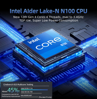 Processeur Inter Alder Lake N100 N150, processeur CPU, RJ45, 2 ports Ethernet LAN, micro-ordinateur de bureau, petit ordinateur de poche, mini PC professionnel