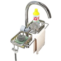 Égouttoir en aluminium pour évier de cuisine, organisateur sous évier, support de rangement pour éponge et chiffon de cuisine, support de robinet